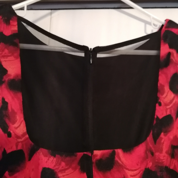 Red and black fit and flare dress - Picture 5 of 10